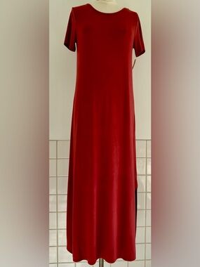 Daily/Ritual Maxi Dress Short Sleeves Red Sz:Medium NWT